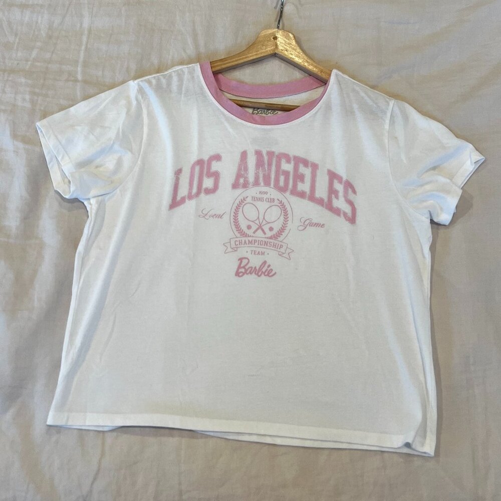 Victoria Secret x Barbie Collab- Pink LA Tennis Club Graphic Tee Size XL